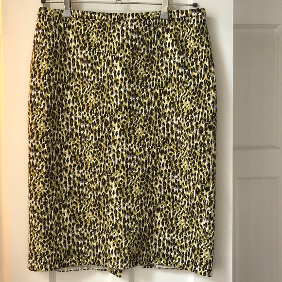 Green Leopard Print Pencil Skirt - Picture 1 of 5